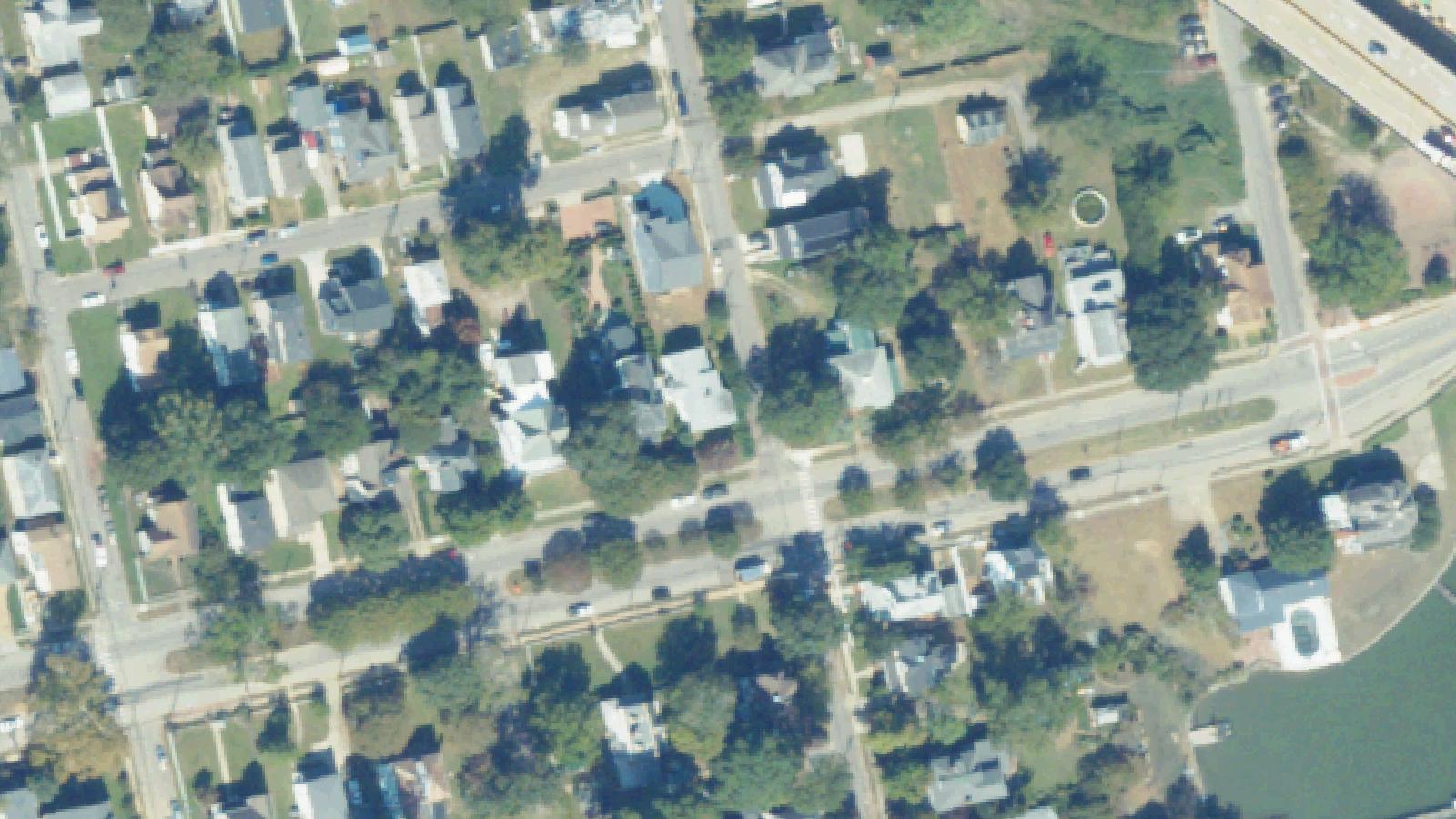 Aerial survey view of Hampton National Cemetery