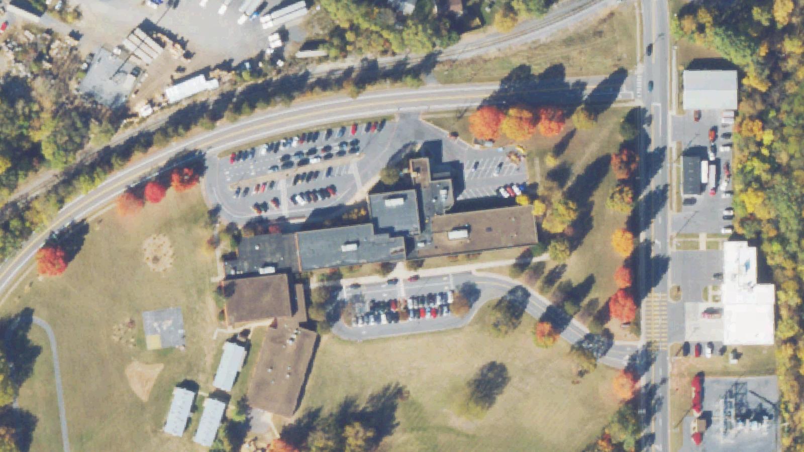 Aerial survey view of Keister Elementary School