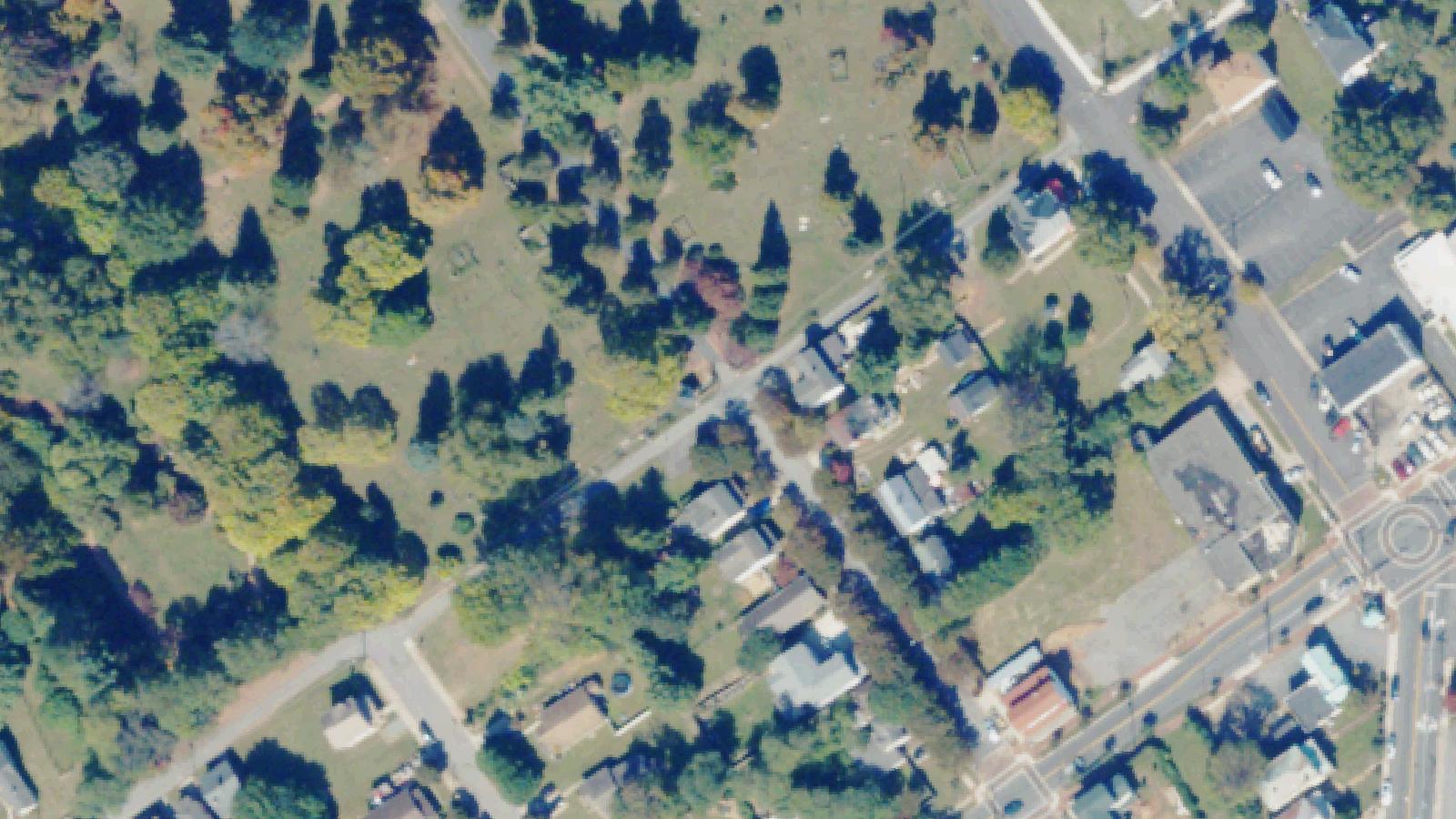 Aerial survey view of Old City Cemetery & Pest House Medical Museum