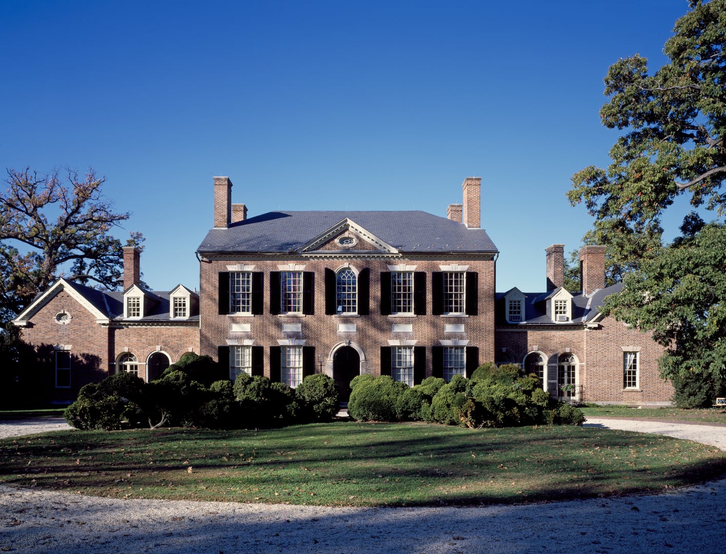 Woodlawn estate east front, historic 126-acre property originally part of Mount Vernon, Alexandria, Virginia
