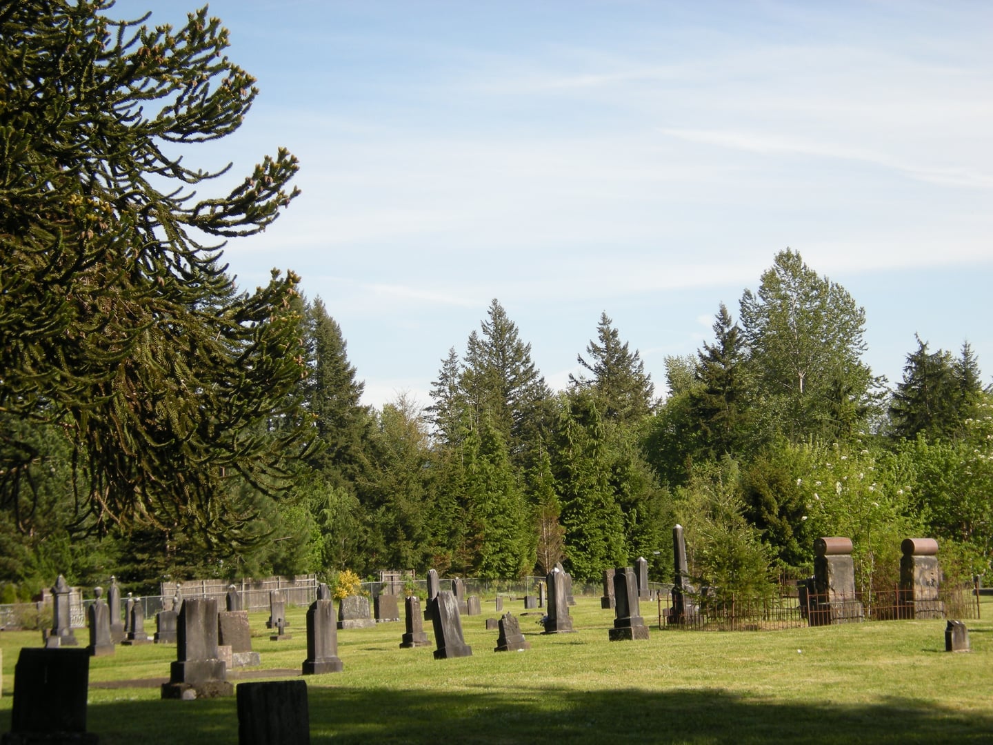 Black Diamond Cemetery on Cemetery Hill Road, King County, Washington, established 1884