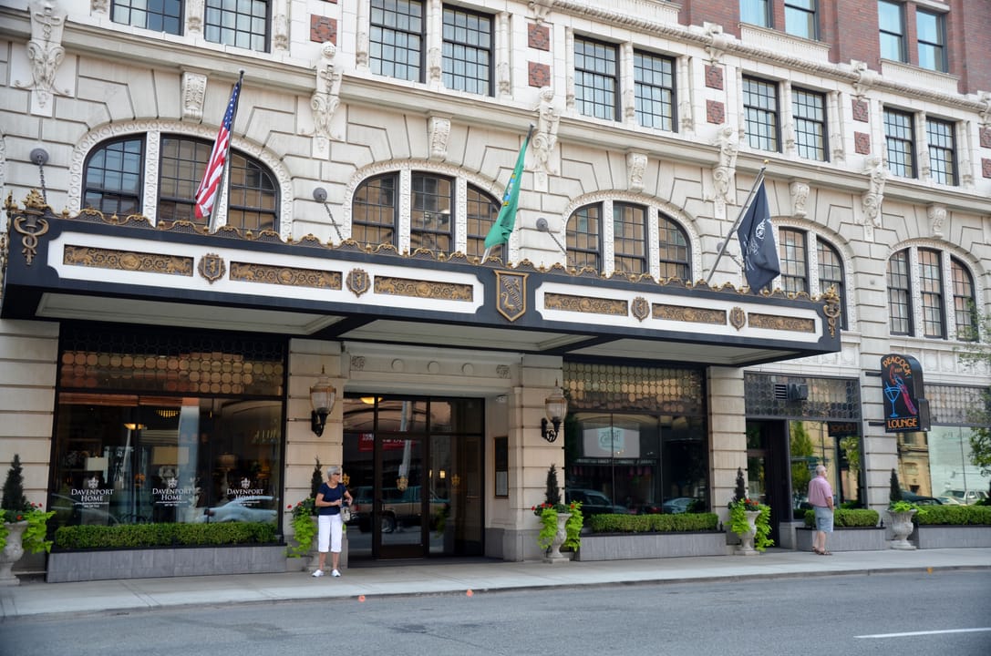 Exterior of the Historic Davenport Hotel in downtown Spokane, Washington