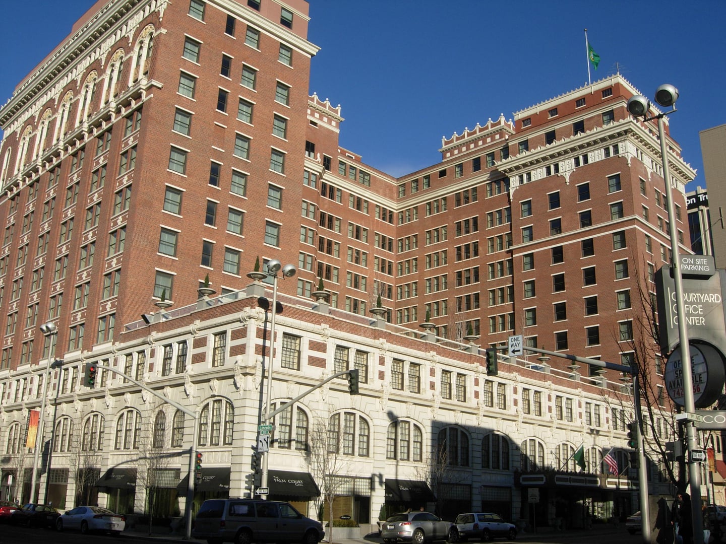 Exterior of the Historic Davenport Hotel in downtown Spokane, Washington