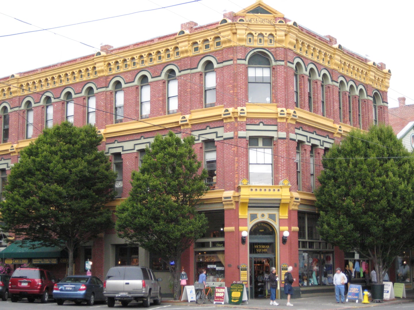 Exterior of the 1889 James and Hastings Building in the Port Townsend Historic District, Washington