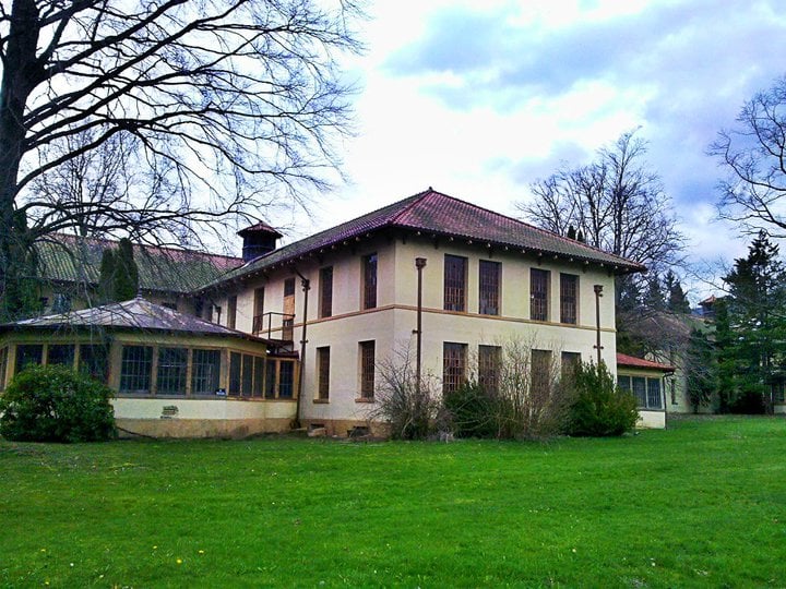 Exterior view of the Northern State Hospital building on the historic campus in Sedro-Woolley, Washington, photographed in 2013