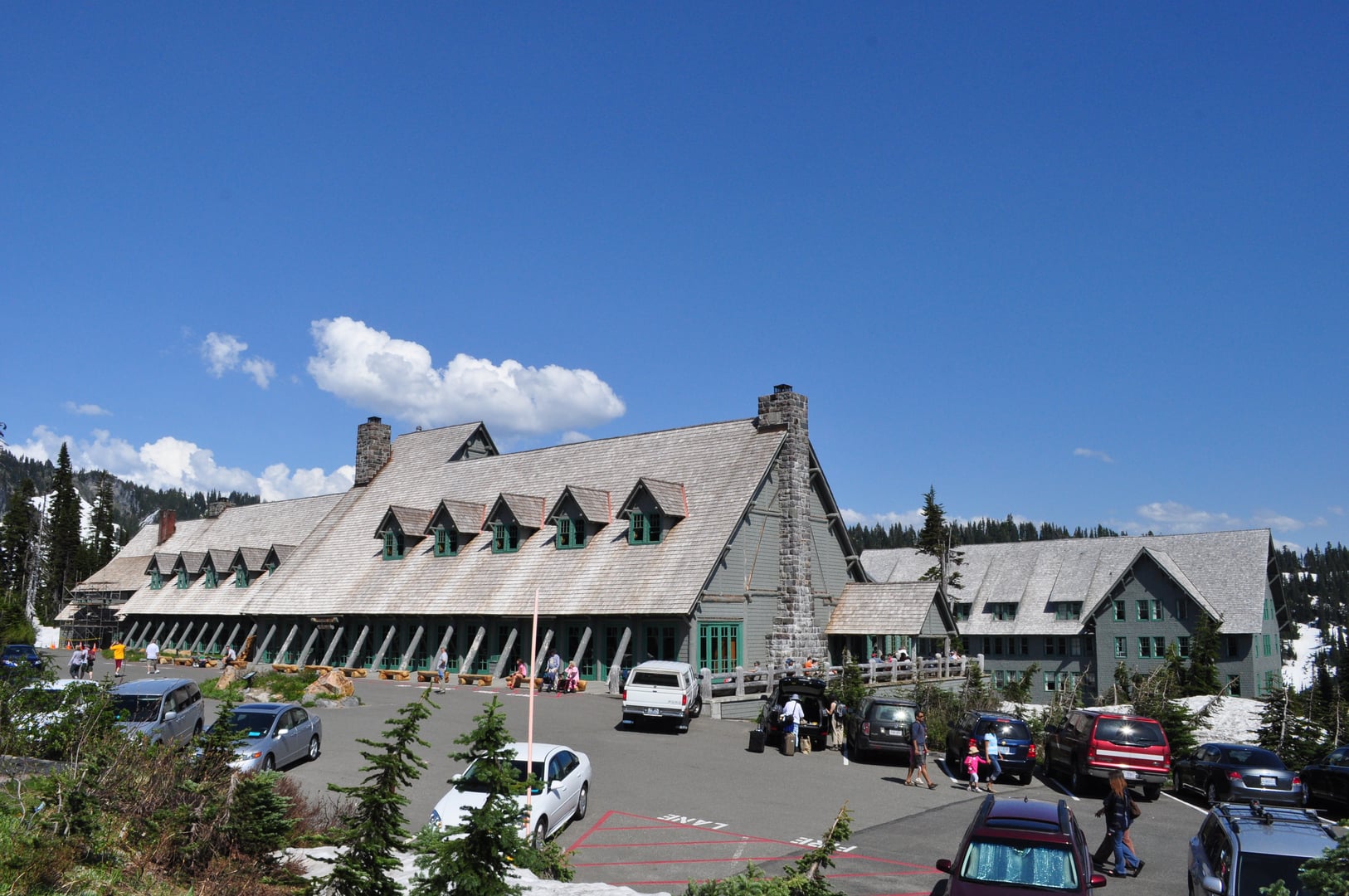 Paradise Inn historic lodge exterior at Mount Rainier National Park, Ashford Washington