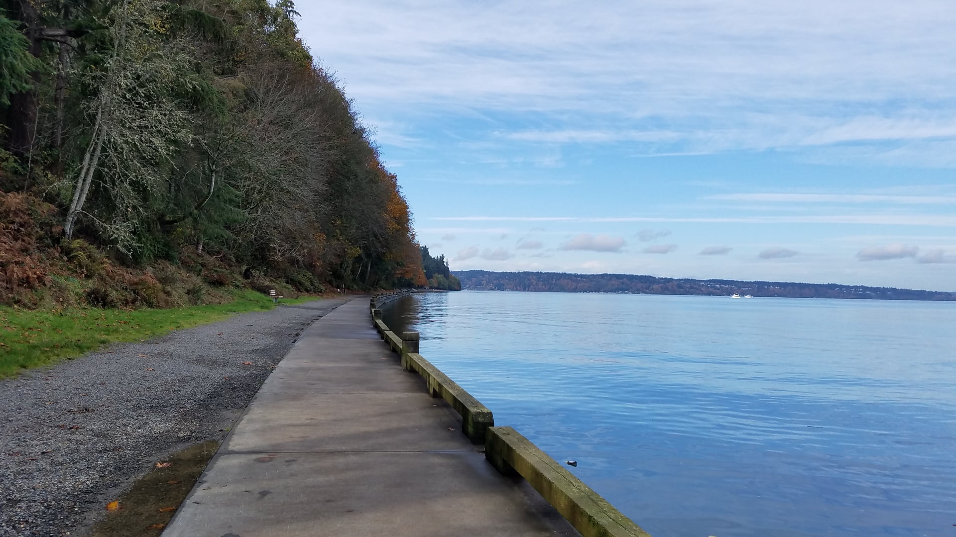 Waterfront view at Point Defiance Park in Tacoma, Washington, one of the largest urban parks in the United States
