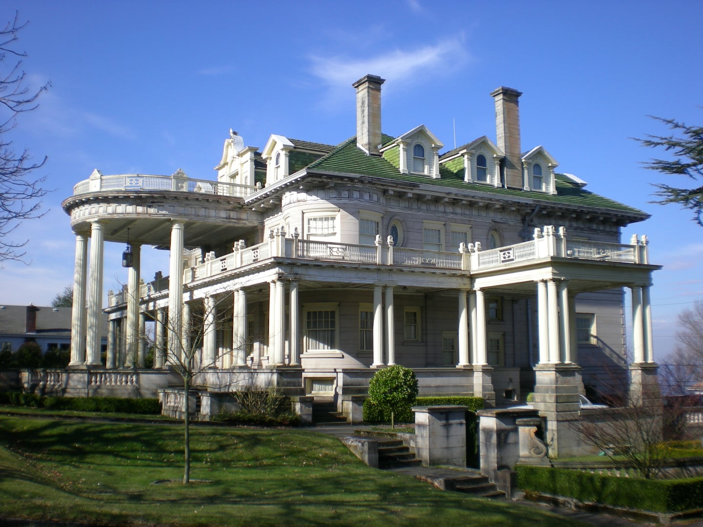 The William Ross Rust House (Rust Mansion) in Tacoma, Washington, 'The White House of the West'
