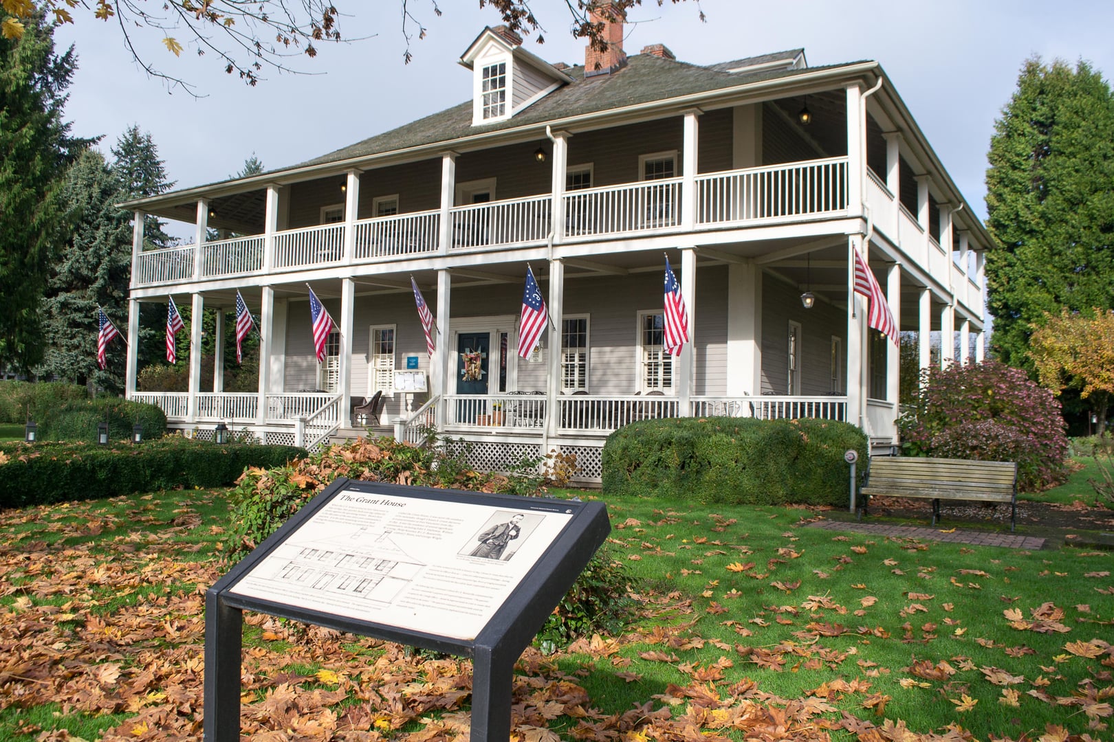 The Grant House on Officers Row at Fort Vancouver in Vancouver, Washington