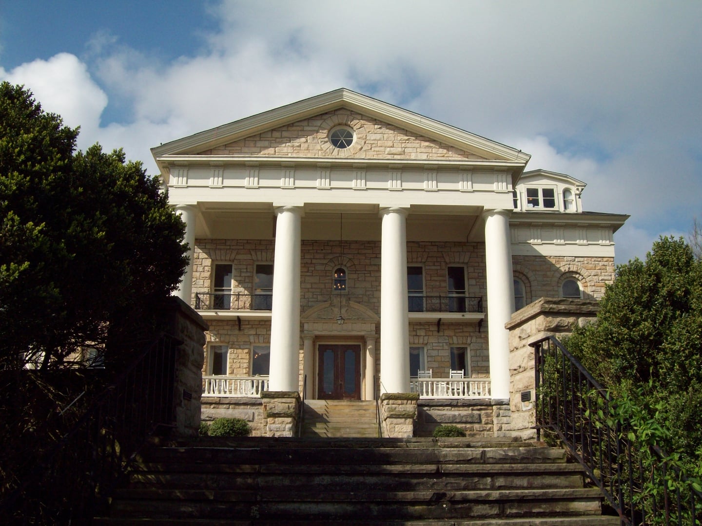 North front of Sunrise Mansion, the MacCorkle estate connected by carriage trail in Charleston, West Virginia