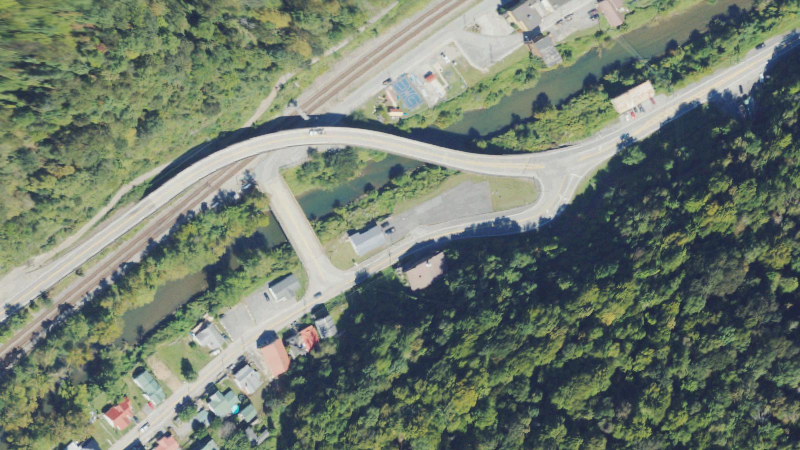 Aerial survey view of Sandy Huff Hollow Road