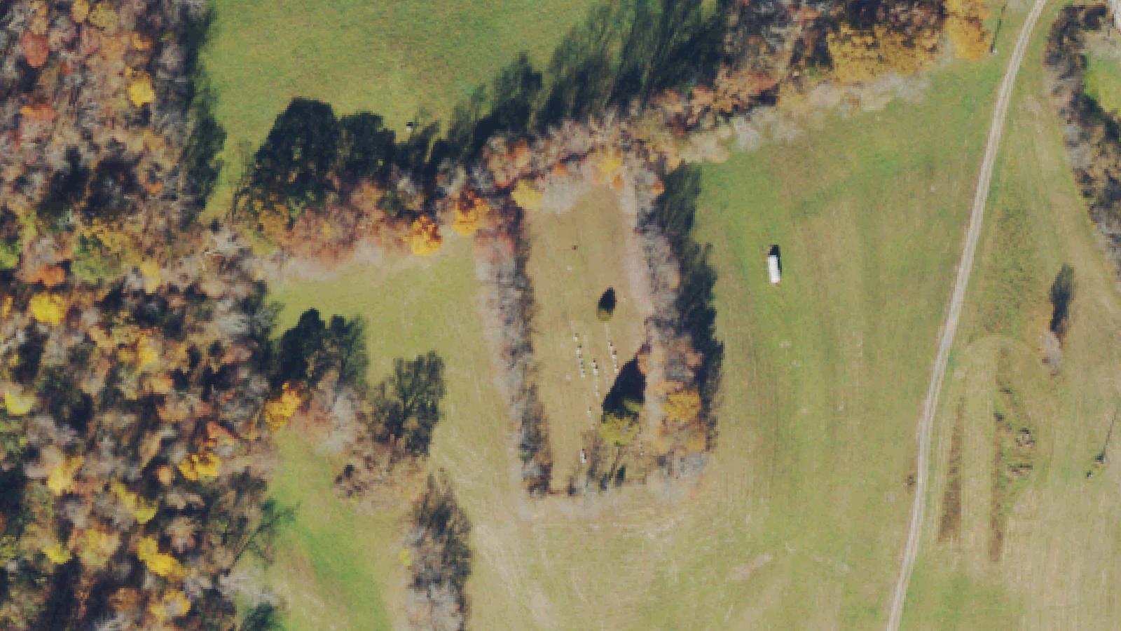 Aerial survey view of Stewart's Run Road Cemetery