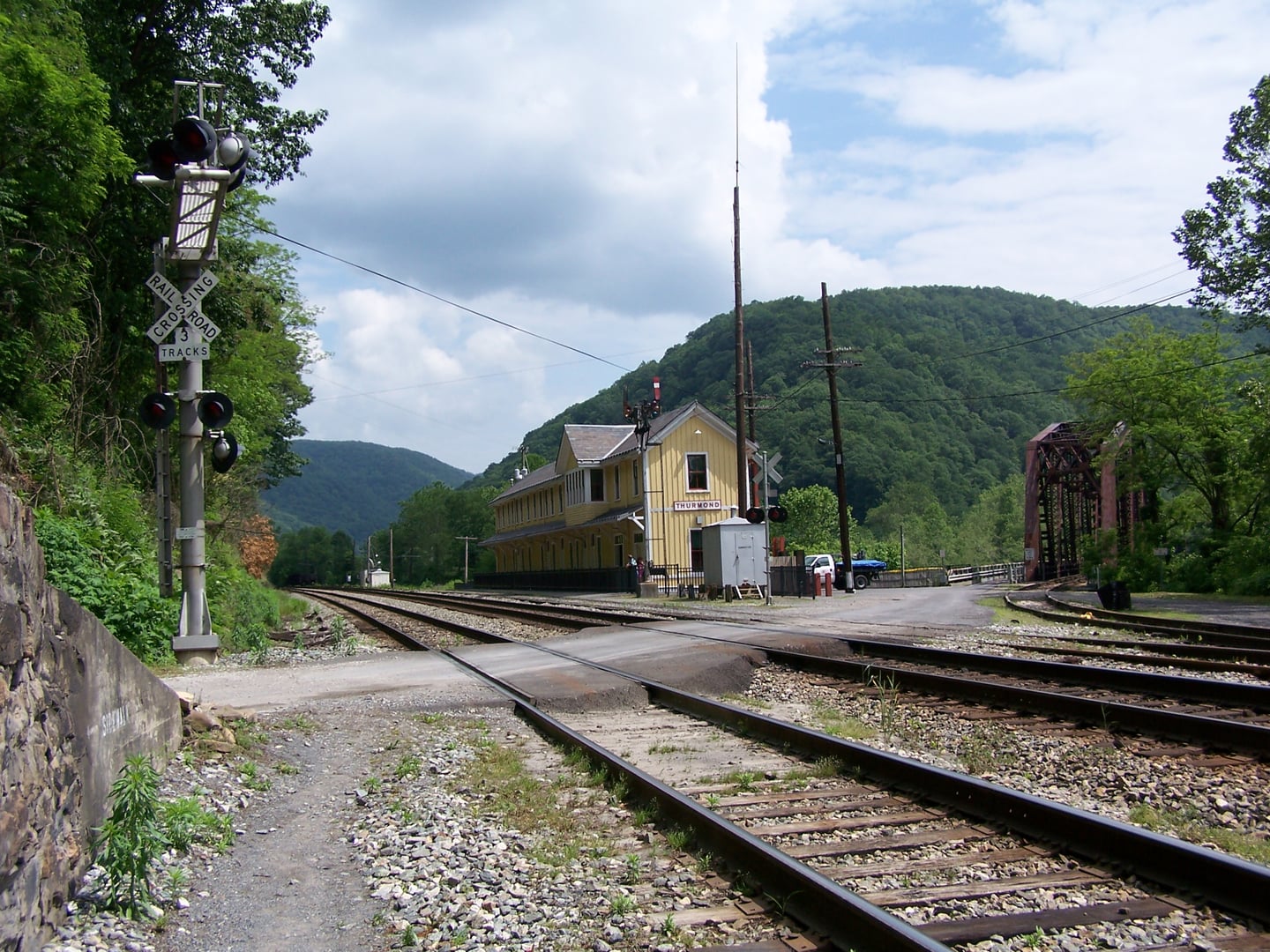 The historic Thurmond Depot in Thurmond, West Virginia, now a New River Gorge National Park visitor center