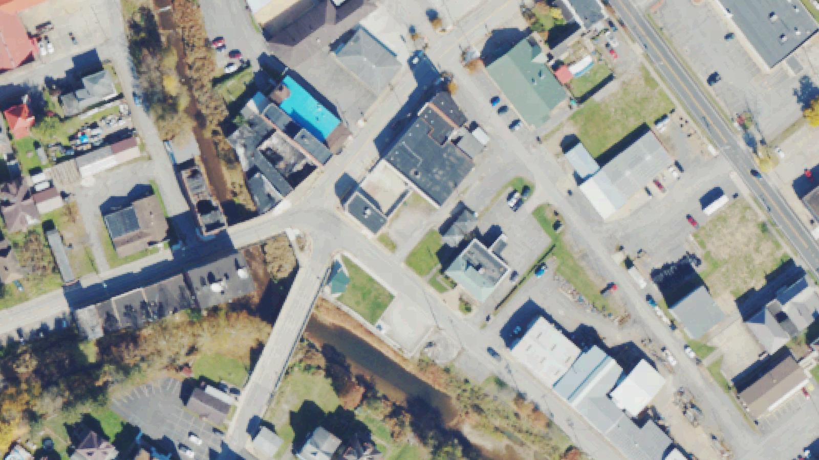 Aerial survey view of The Witch's Grave at Highland Cemetery