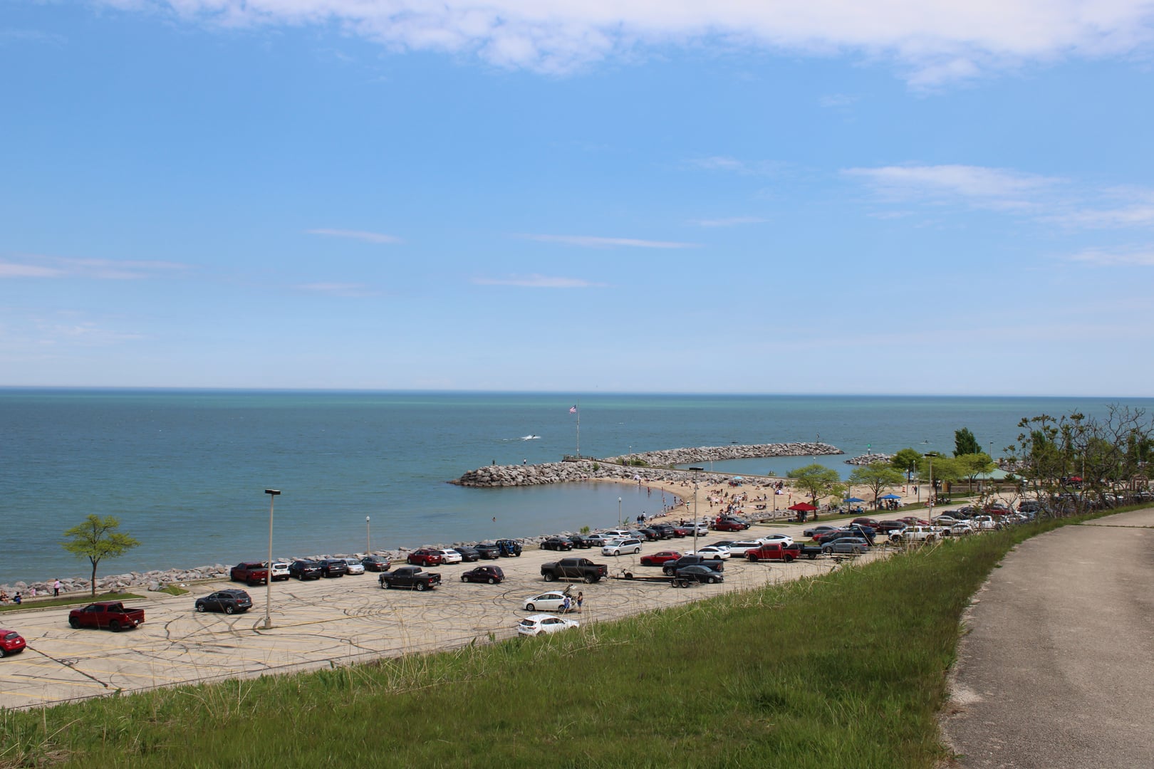 Bender Park overlooking Lake Michigan cliffs in Oak Creek, Wisconsin