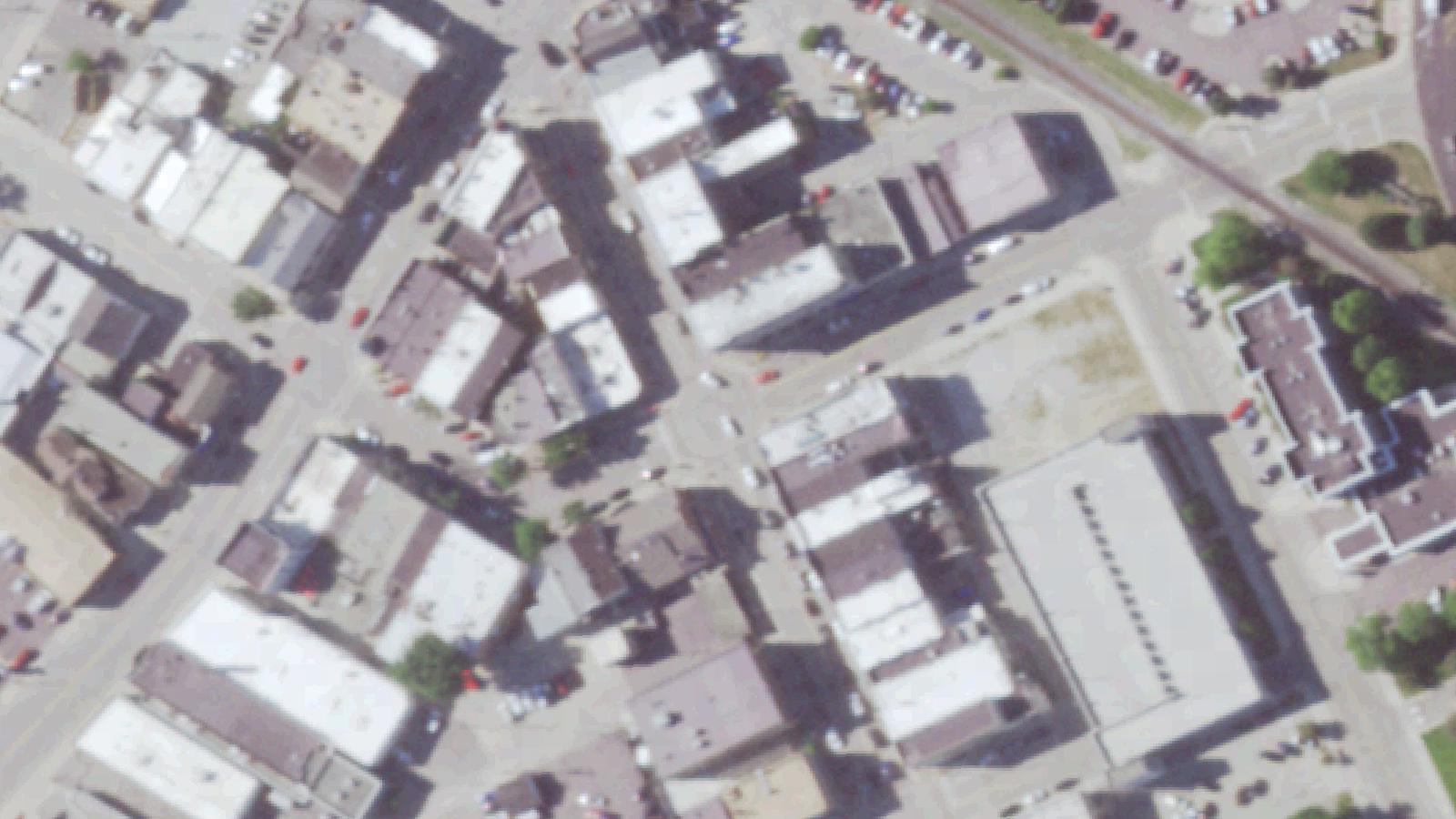 Aerial survey view of Burlington Public Cemetery