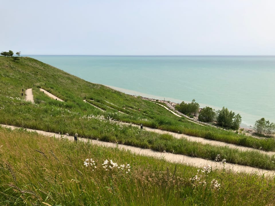 Concordia University, Mequon, Wisconsin. Shoreline of Lake Michigan. July 2019