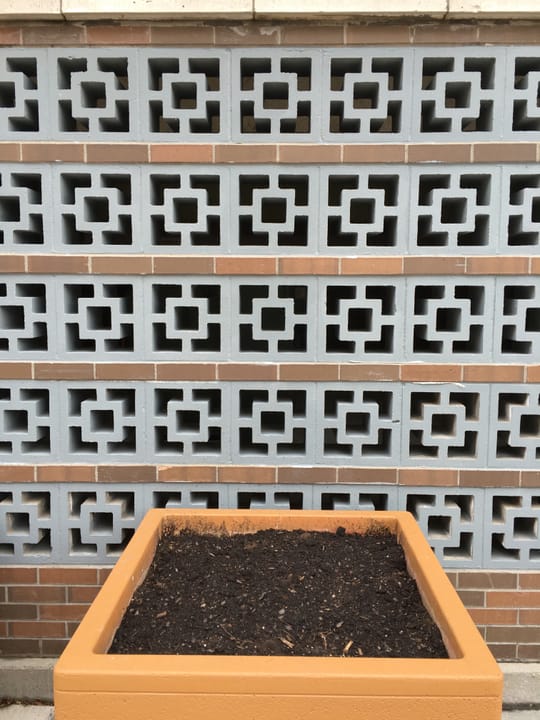 1960s breeze blocks in a public parking garage on Main Street in downtown Green Bay, WI.