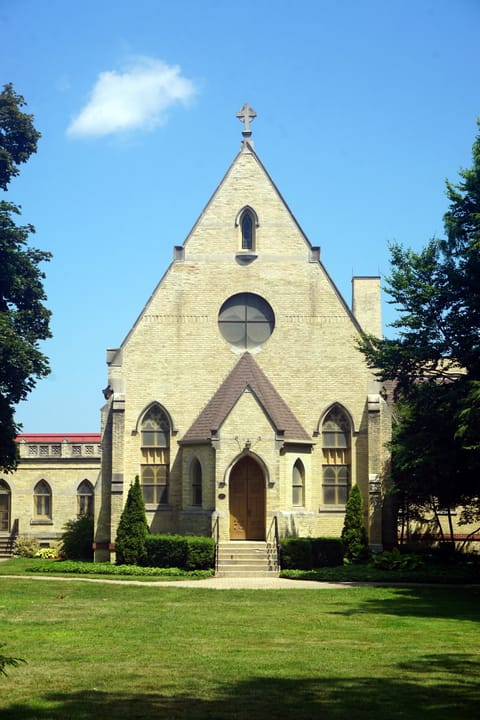 The Gothic chapel on the Kemper Hall grounds in Kenosha, Wisconsin.