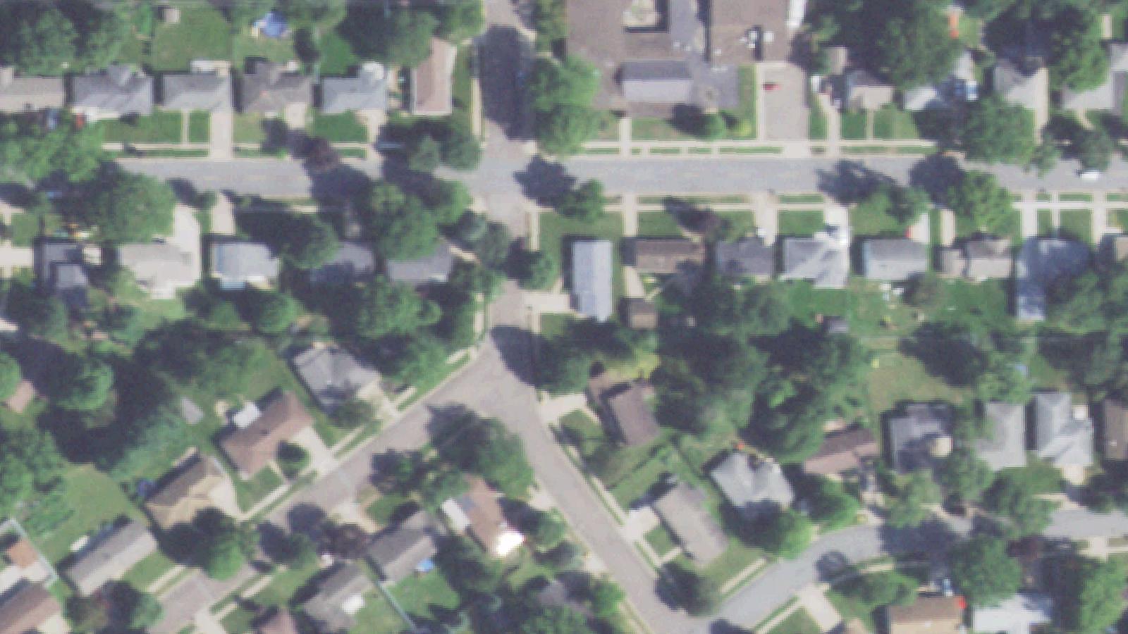 Aerial survey view of Eau Claire County Old Orchard Cemetery (Former Asylum/Poor Farm Cemetery)