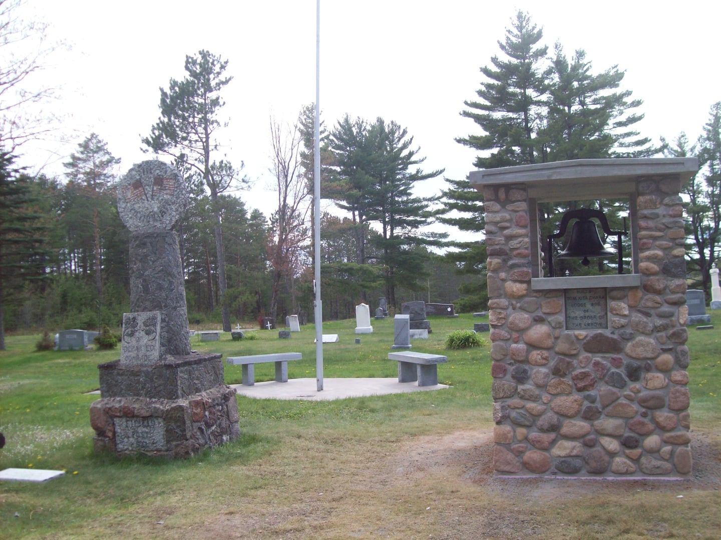 Forest Home Cemetery in Fifield, Wisconsin, surrounded by North Woods forest