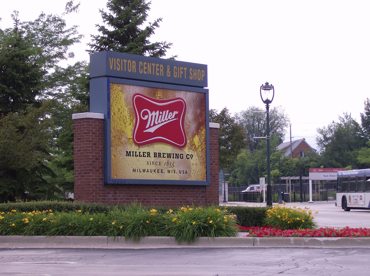 Entrance to the Miller Brewery complex on West State Street in Milwaukee, Wisconsin, home of the historic 1850 Miller Caves lagering tunnels