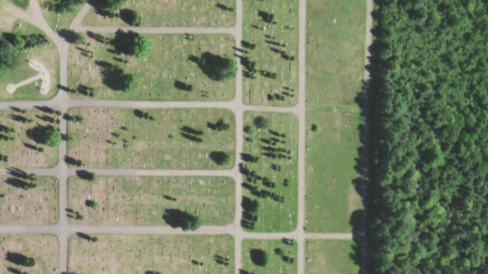Aerial survey view of Nola Cemetery