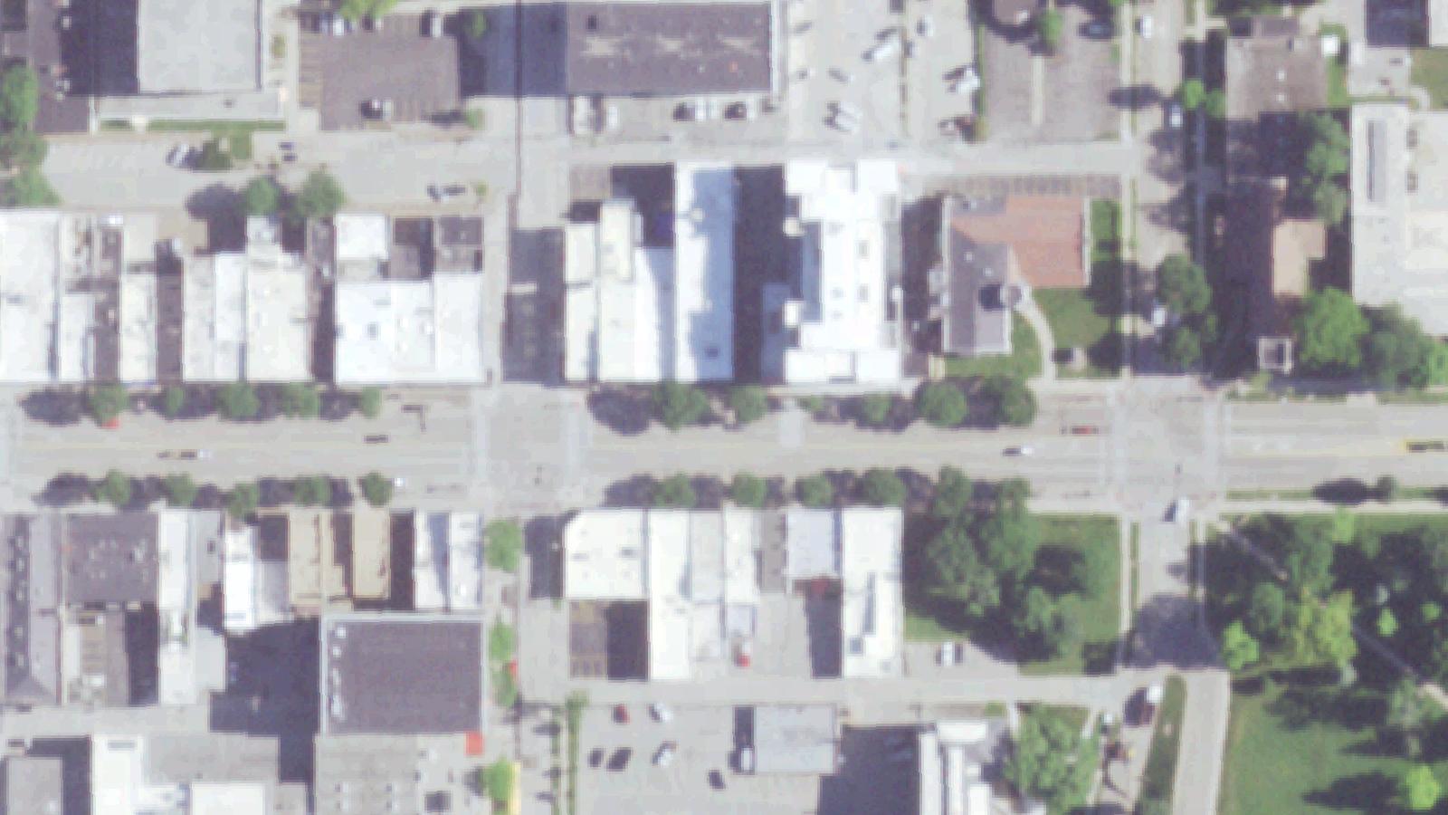 Aerial survey view of Outagamie County Asylum Cemetery & History Museum at the Castle