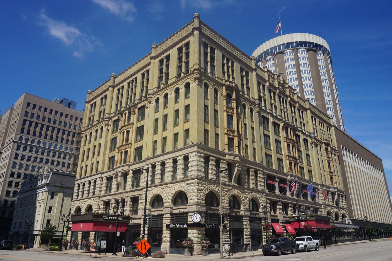 The Pfister Hotel in Milwaukee Wisconsin, historic 1893 Romanesque Revival luxury hotel