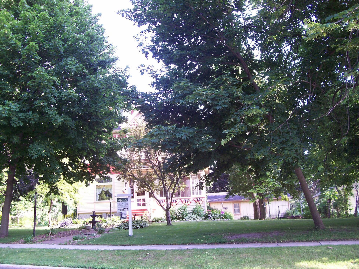 The 1870 Gothic Italianate Henry H. Huson House in Plymouth, Wisconsin, listed on the National Register of Historic Places and part of the Yankee Hill Inn Bed and Breakfast