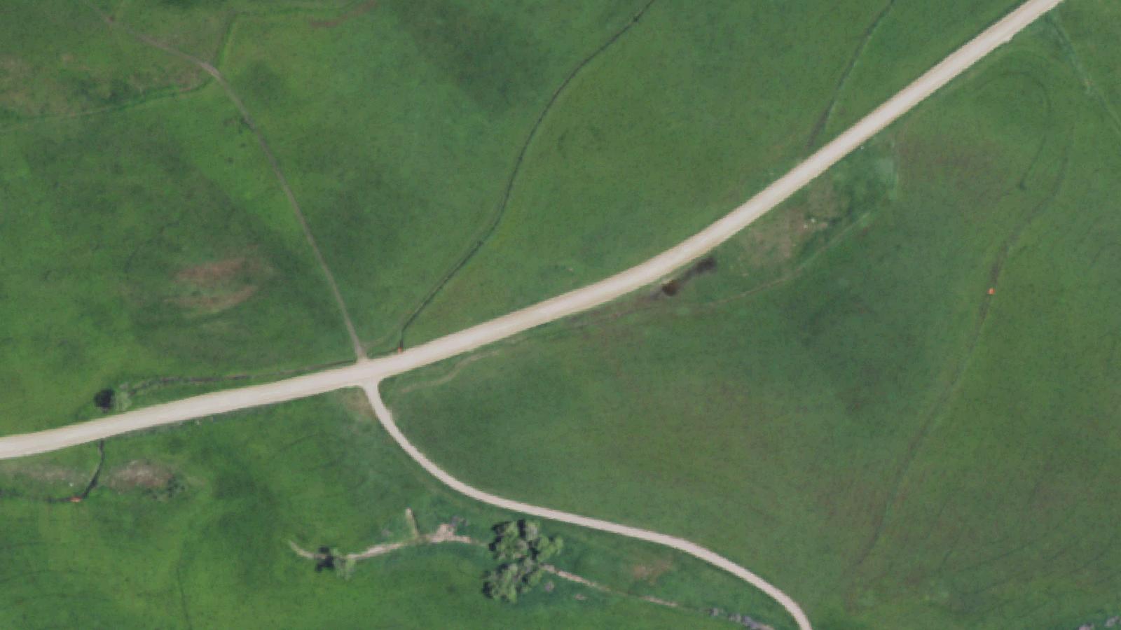 Aerial survey view of Fort Phil Kearny State Historic Site