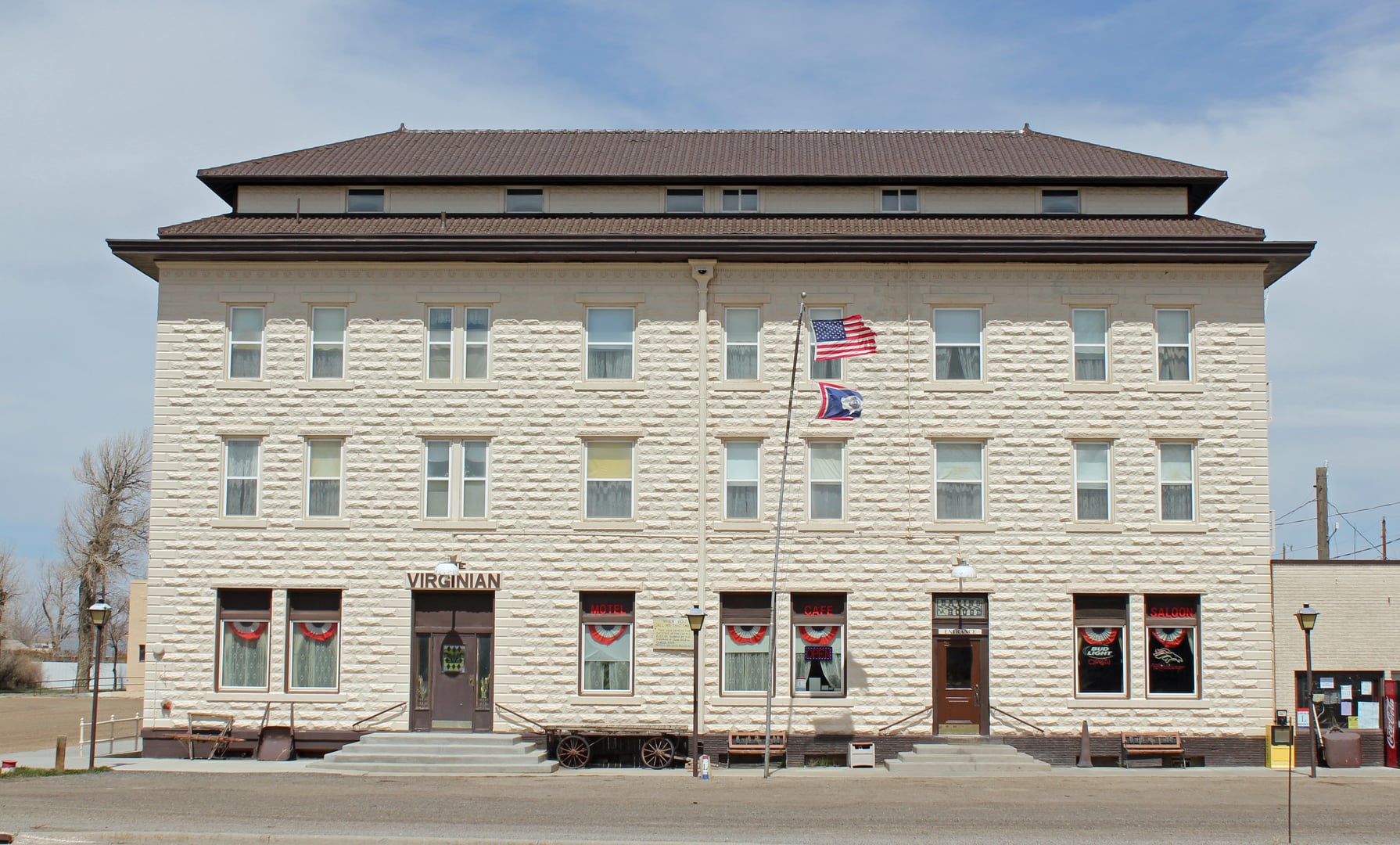 The historic Virginian Hotel in Medicine Bow, Wyoming, completed in 1911