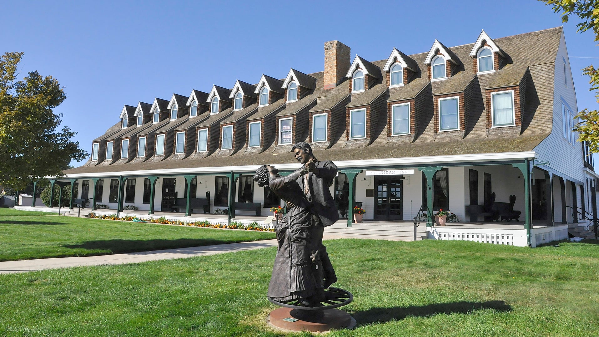 Sheridan Inn in Sheridan Wyoming, 1893 wood-frame hotel with wide front porches