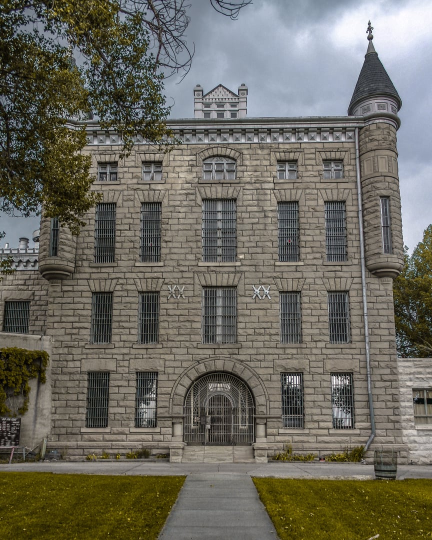 Wyoming Frontier Prison Romanesque Revival administration building exterior, Rawlins, Wyoming